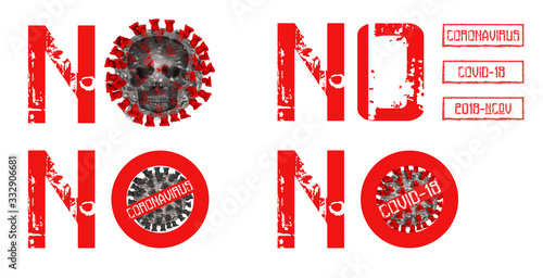 No Coronavirus set, isolated, vector illustration