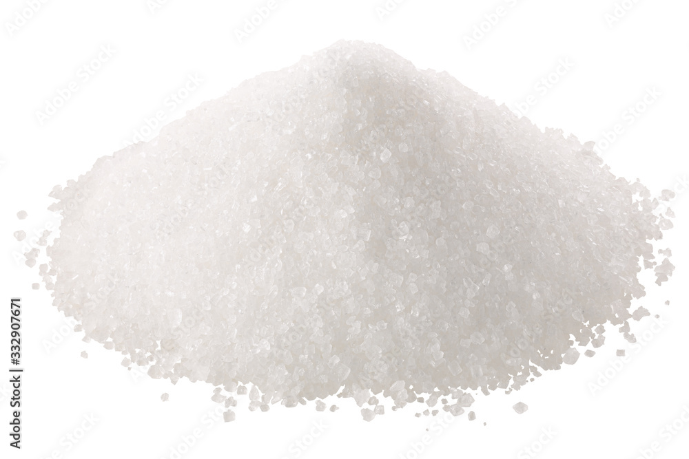 White crystalline sugar pile, paths