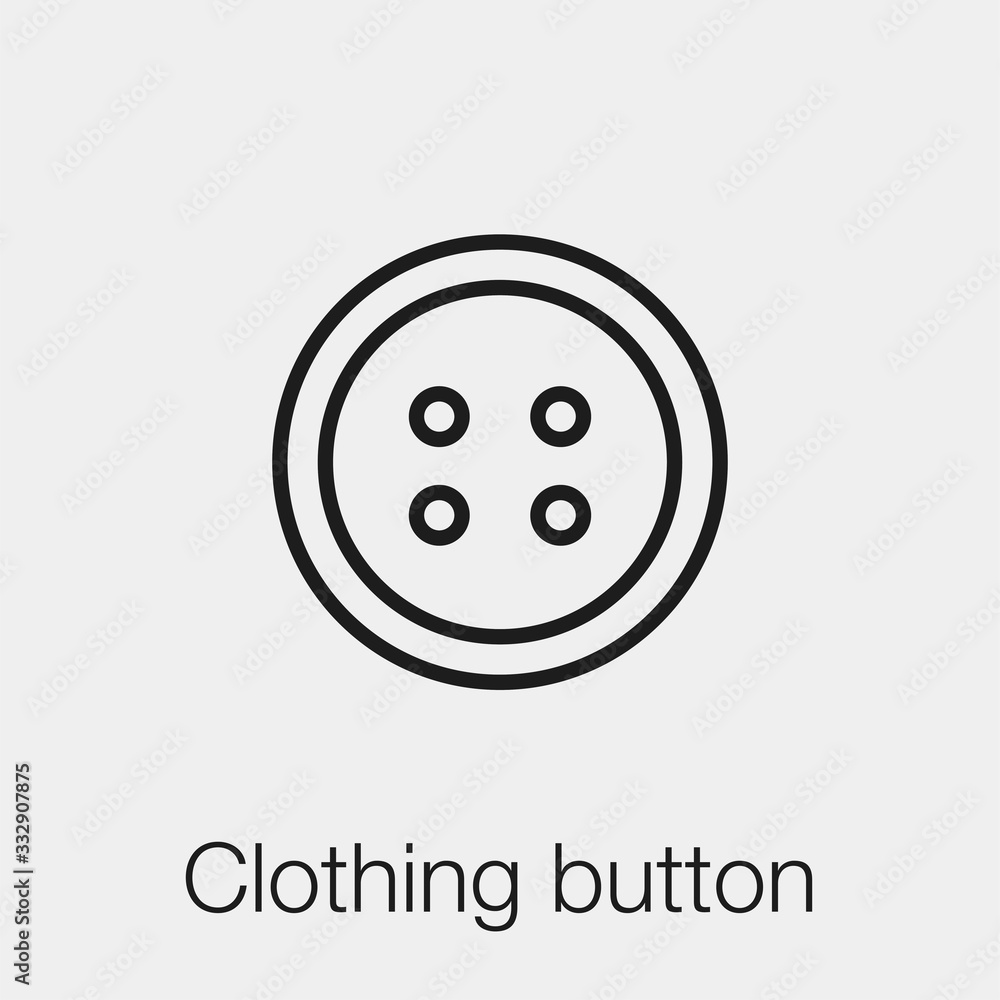 clothing button icon vector sign symbol