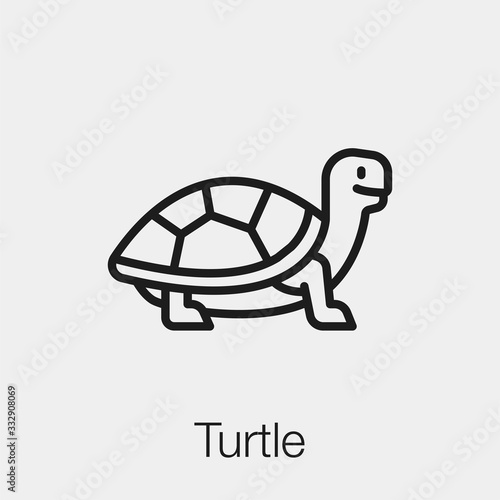 turtle icon vector. Linear style sign for mobile concept and web design. turtle symbol illustration. Pixel vector graphics - Vector.