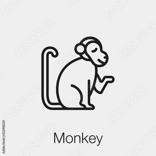 monkey icon vector sign symbol