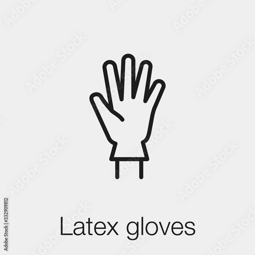 latex gloves icon vector. Linear style sign for mobile concept and web design. latex gloves symbol illustration. Pixel vector graphics - Vector.	