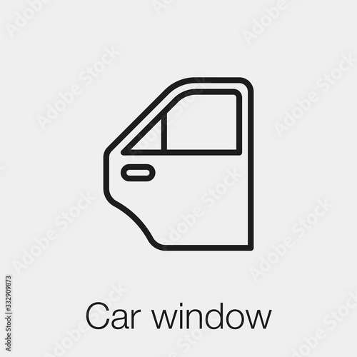 car window icon vector. Linear style sign for mobile concept and web design. car window symbol illustration. Pixel vector graphics - Vector.