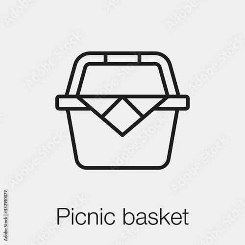 picnic basket icon vector. Linear style sign for mobile concept and web design. picnic basket symbol illustration. Pixel vector graphics - Vector.	