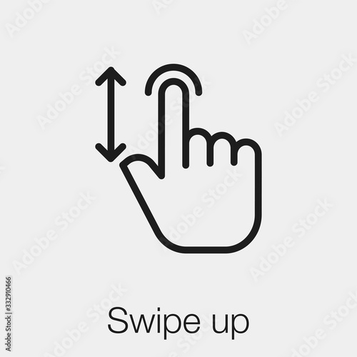 swipe up icon vector sign symbol