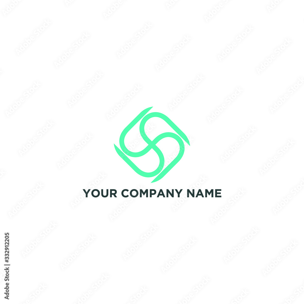 Letter S box with cyan color Letter S box with cyan color