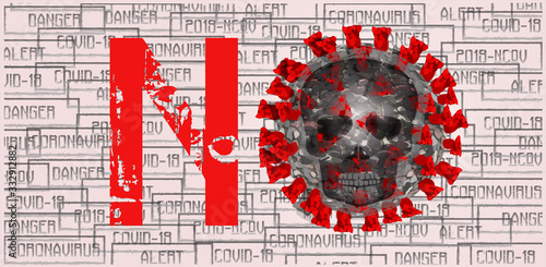 No Coronavirus banner, vector illustration