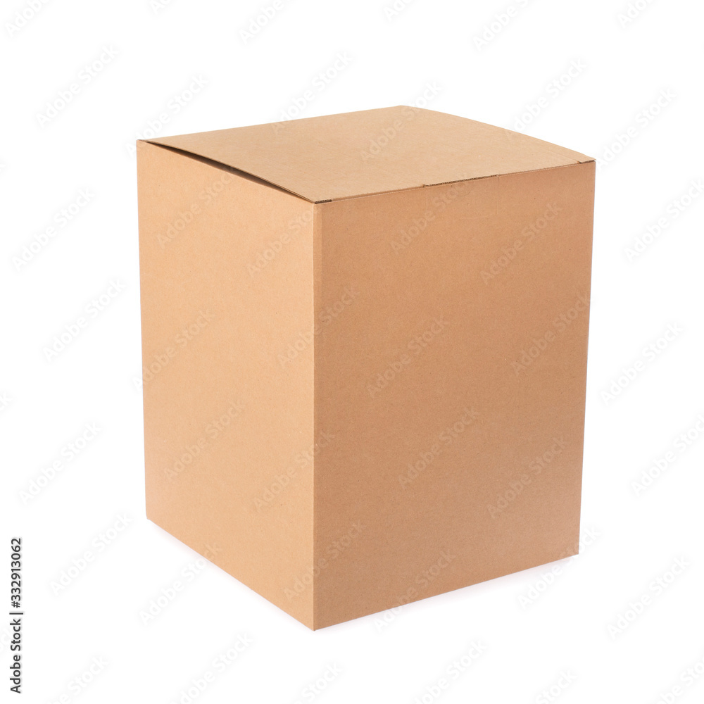 Cardboard empty package box isolated on white background. Delivery carton box. Clipping path included. Cardboard empty package box isolated on white background. Delivery carton box. Clipping path included.