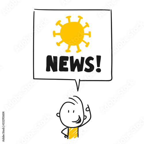 Strichfiguren / Strichmännchen: News, Virus. (Nr. 463)	