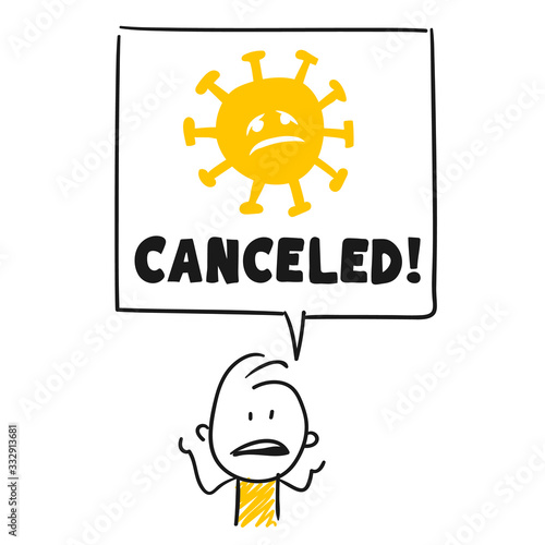 Strichfiguren / Strichmännchen: Canceled, Absage. (Nr. 464)	