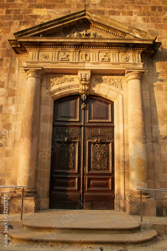 Buildings in the Gothic Quarter in Barcelona, Spain