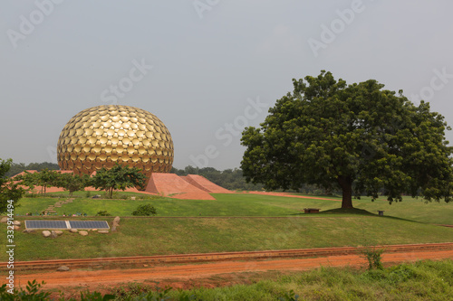 Pondicherry, India - November 7, 2019: Matrimandir - Temple of the mother in Auroville Pondicherry in India photo