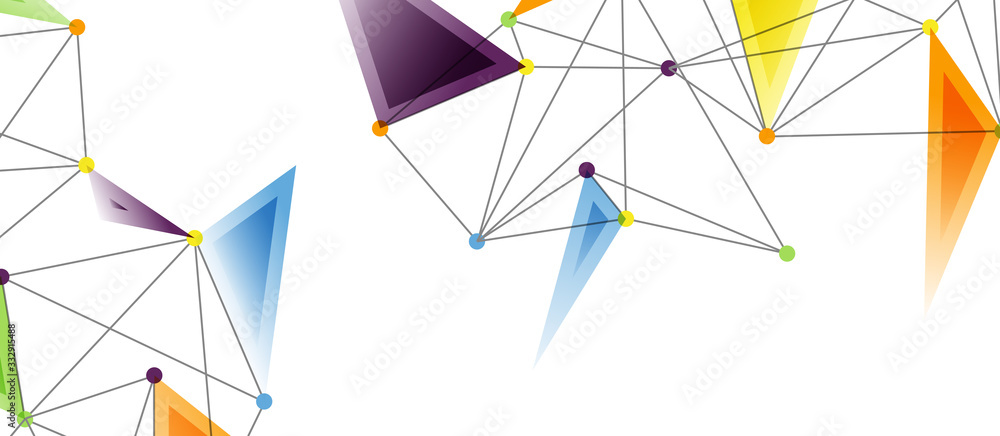 Line points connections, triangular technology design. Abstract geometric background Line points connections, triangular technology design. Abstract geometric background