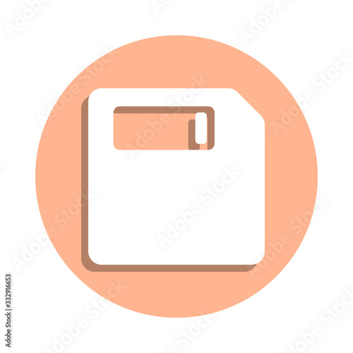 Floppy disk badge icon. Simple glyph, flat vector of web icons for ui and ux, website or mobile application