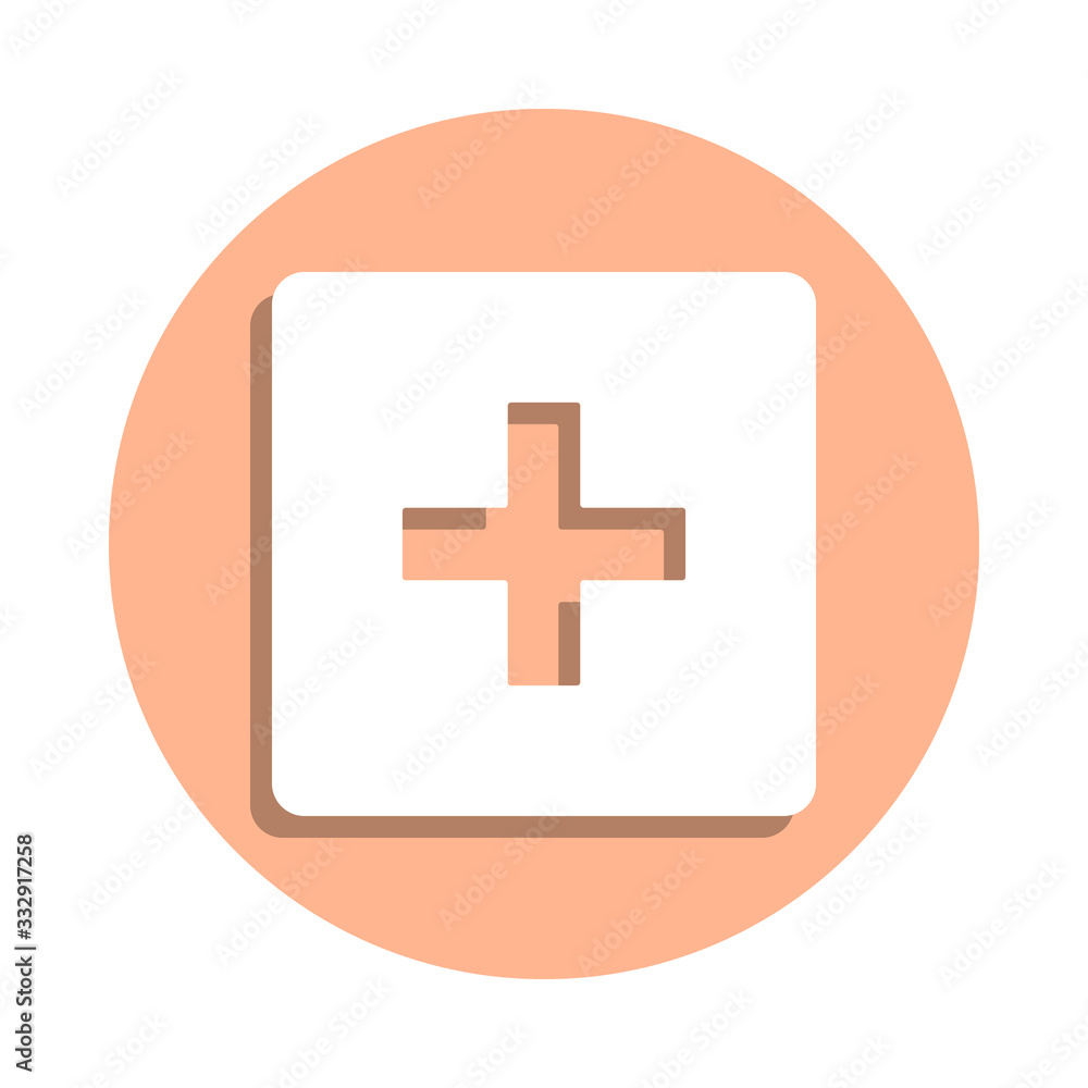 Obraz premium Hospital badge icon. Simple glyph, flat vector of web icons for ui and ux, website or mobile application