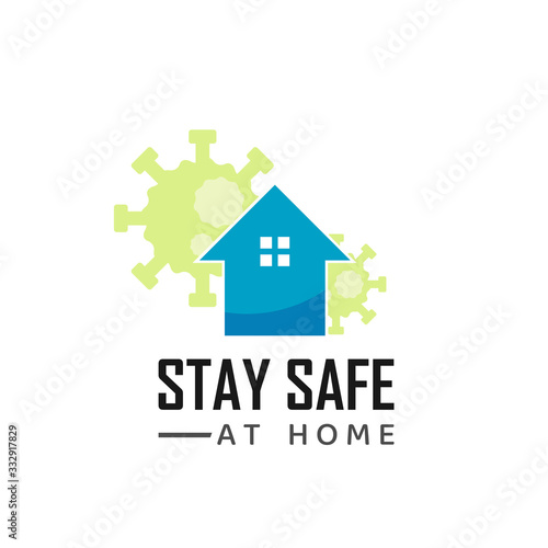 Stay Save At Home Design Vector