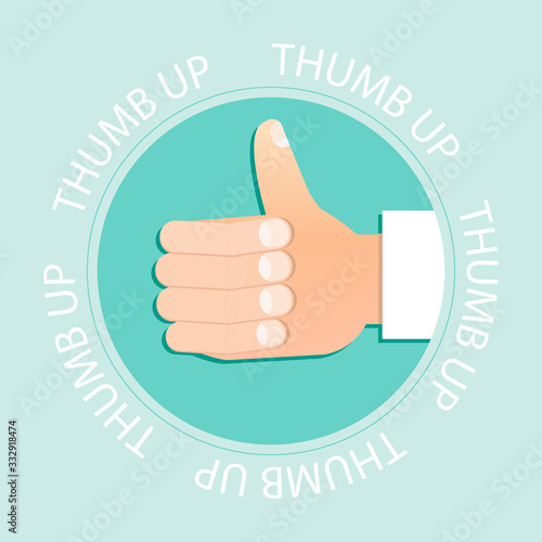 Thumbs Up of a doctor. Everything will be okay concept Flat Vector illustration