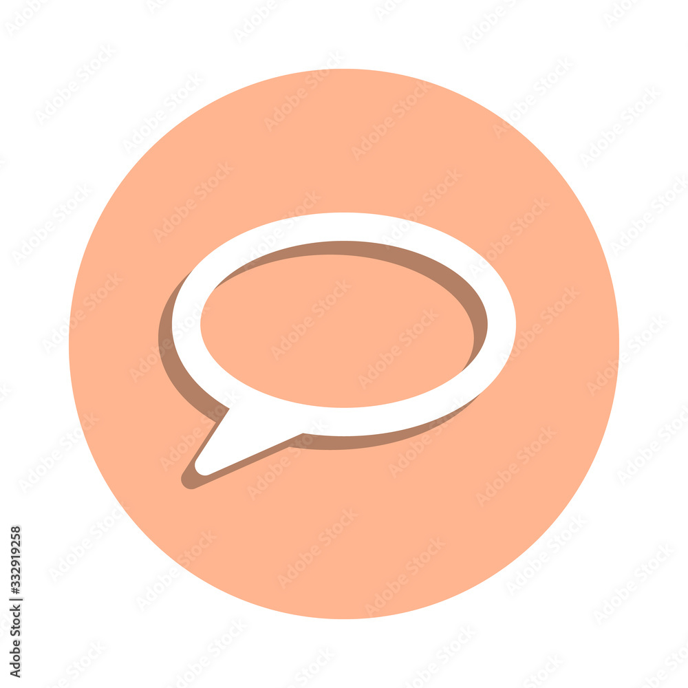 Speech bubble badge icon. Simple glyph, flat vector of web icons for ui and ux, website or mobile application Speech bubble badge icon. Simple glyph, flat vector of web icons for ui and ux, website or mobile application