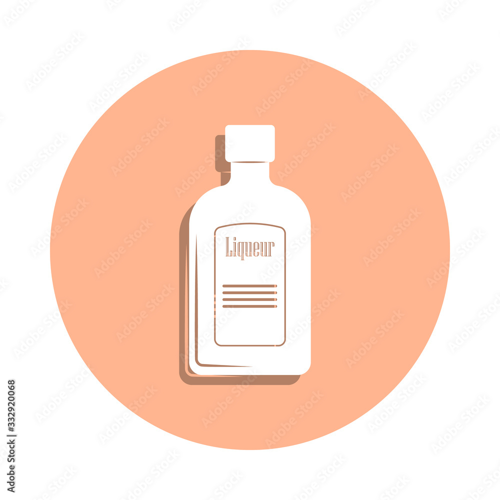 Bottle of liquor badge icon. Simple glyph, flat vector of drink icons for ui and ux, website or mobile application Bottle of liquor badge icon. Simple glyph, flat vector of drink icons for ui and ux, website or mobile application