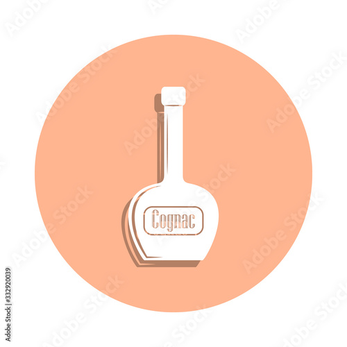 Bottle of cognac badge icon. Simple glyph, flat vector of drink icons for ui and ux, website or mobile application