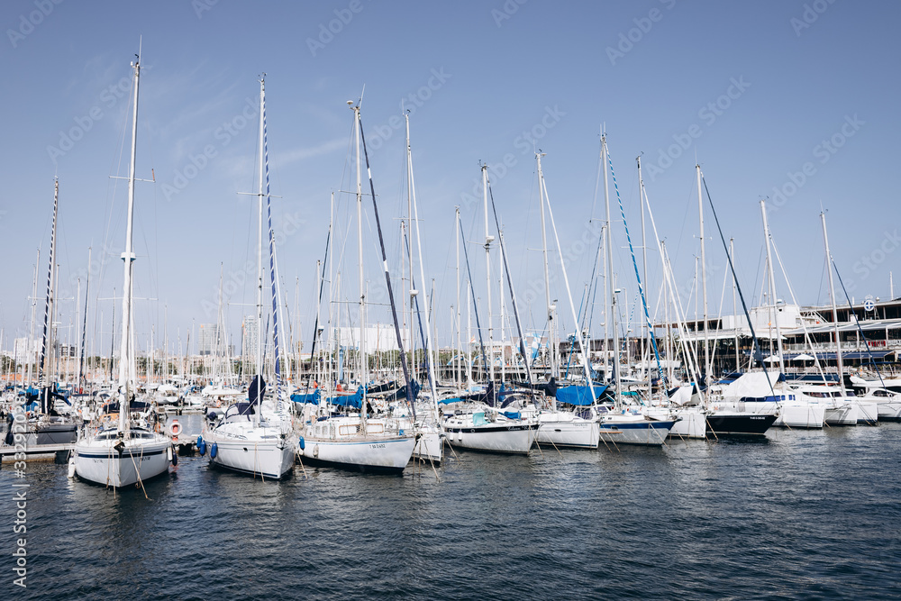 Pier with yachts on the ocean