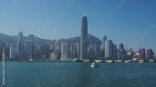 Hong Kong  Victoria Harbor - February 1,2019  : Tsim Sha Tsui Promenade (Avenue of stars) on first day open after closed 3 years for renovated.