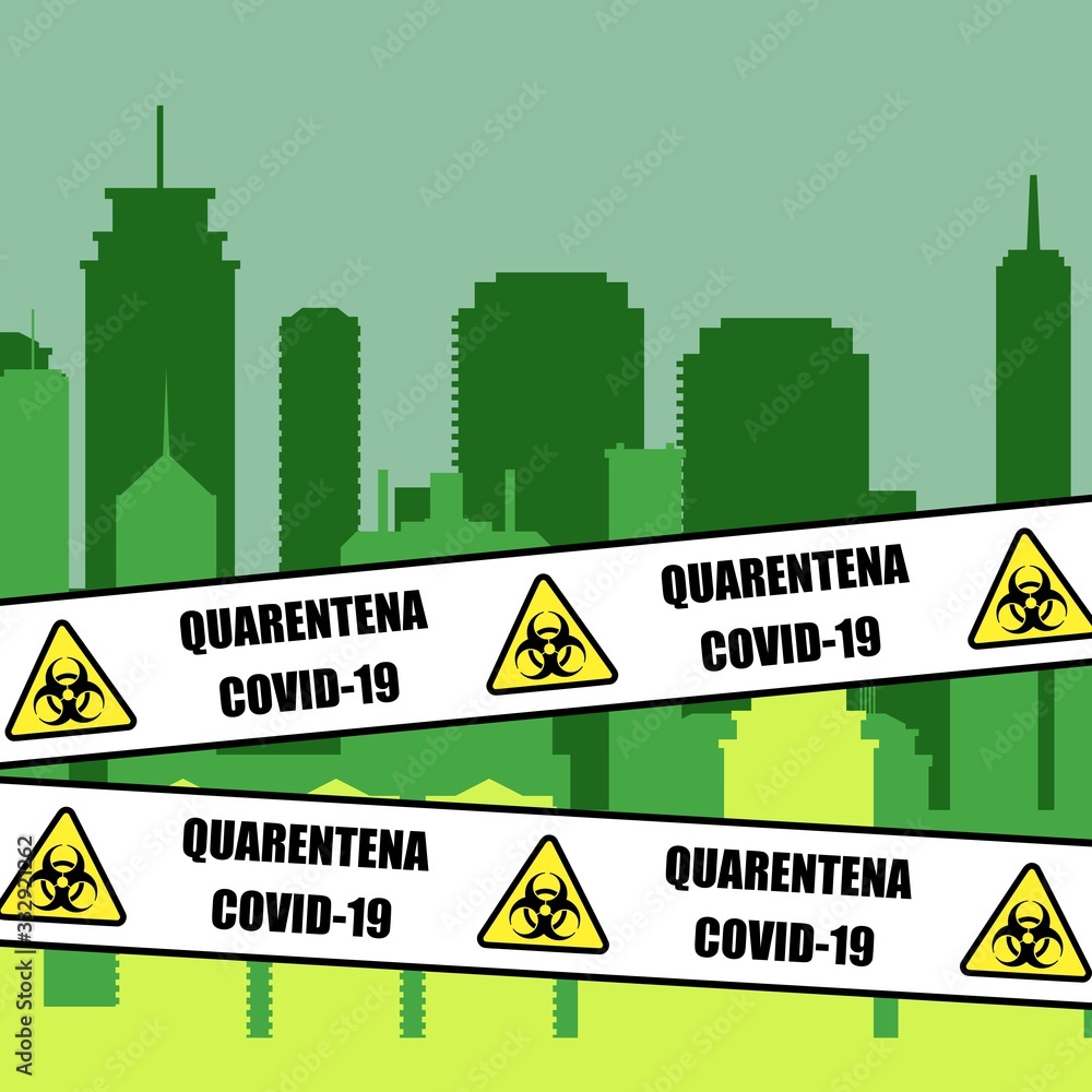 Fototapeta premium Portuguese quarantine sign