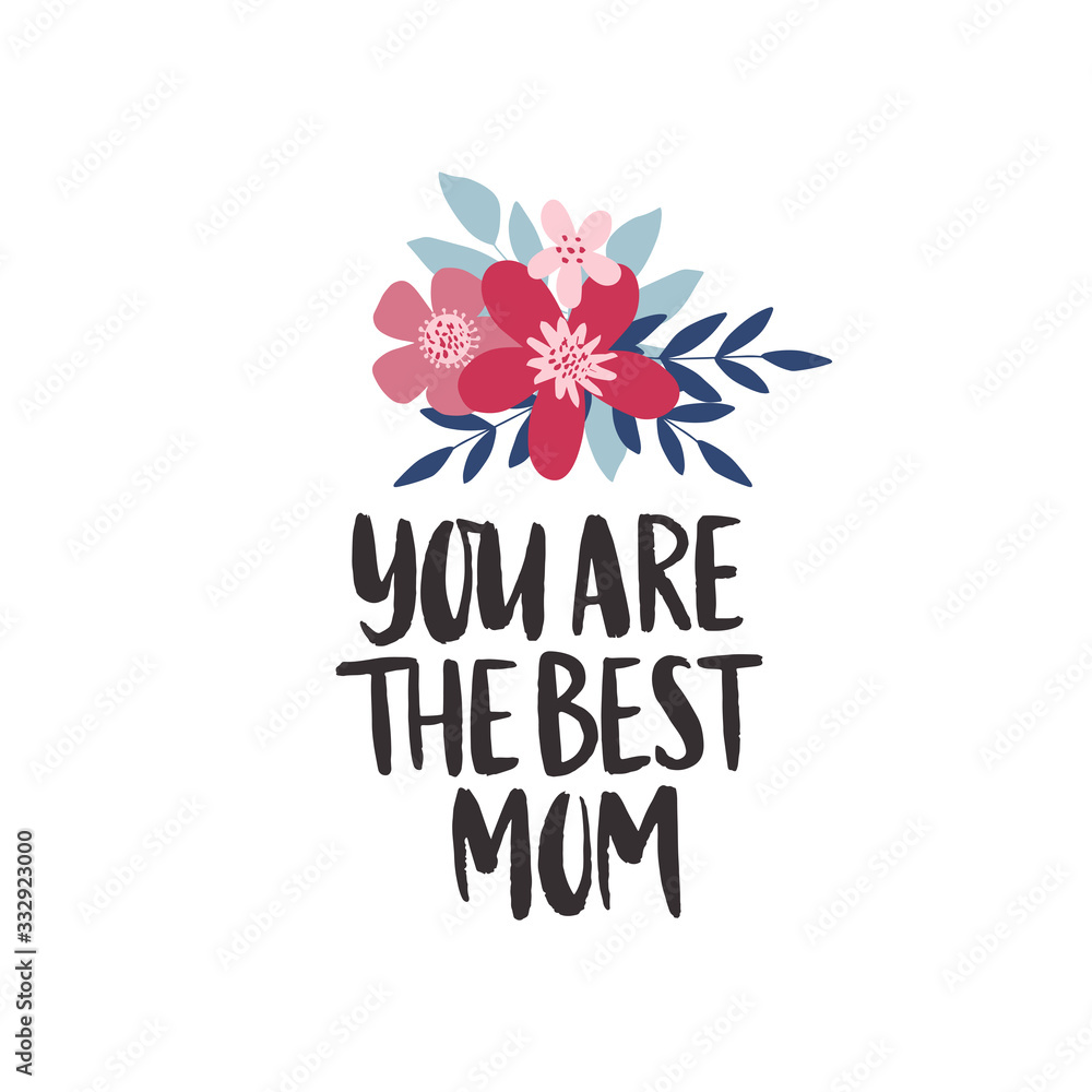 Mother's Day greeting card. Hand drawn vector brush lettering