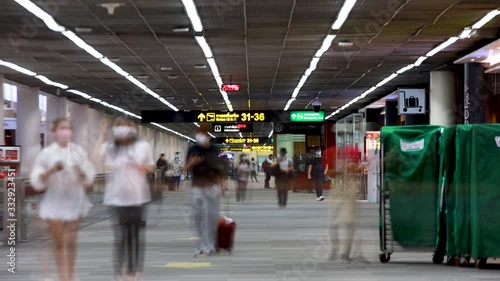 People Walking in airport time lapse