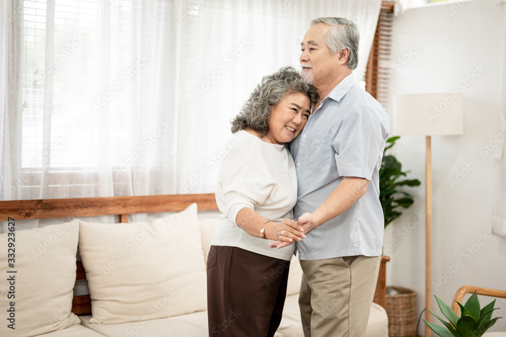 happy elderly couple in their new house happy elderly couple in their new house