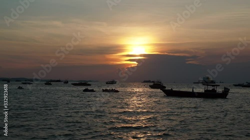 The sunset on the beach