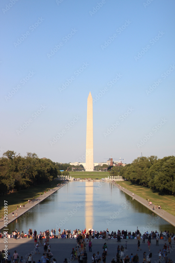 Bassin réflecteur et Washington Monument à Washington DC