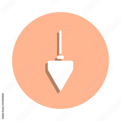 Construction pendulum badge icon. Simple glyph, flat vector of engineering icons for ui and ux, website or mobile application