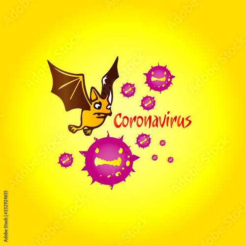 Covid-19 or Coronavirus, barred virus molecular, pandemic quarantine illustration