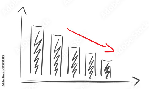 Diagramm Business Rezession Abschwung Rückgang Verlust