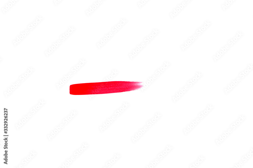 Brushstroke, watercolor paint. Red on a white background Brushstroke, watercolor paint. Red on a white background
