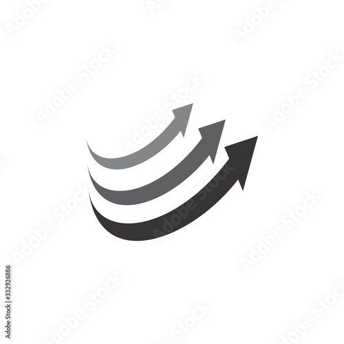 Triple arrow logo design vector