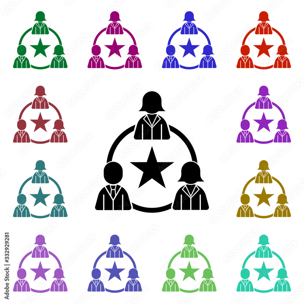 Fotografie Team work, outstanding, rating, star, team, users multi color icon