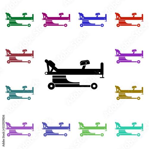 Bed, stretcher, hospital bed, illness multi color icon. Simple glyph, flat vector of medical instruments icons for ui and ux, website or mobile application