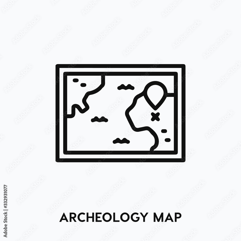 archeology map icon vector. archeology symbol sign archeology map icon vector. archeology symbol sign