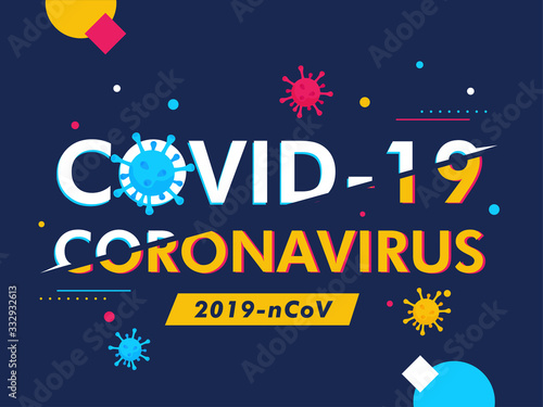 Abstract background on concept of outbreak of novel coronavirus called COVID-19. Flat design web header and template.