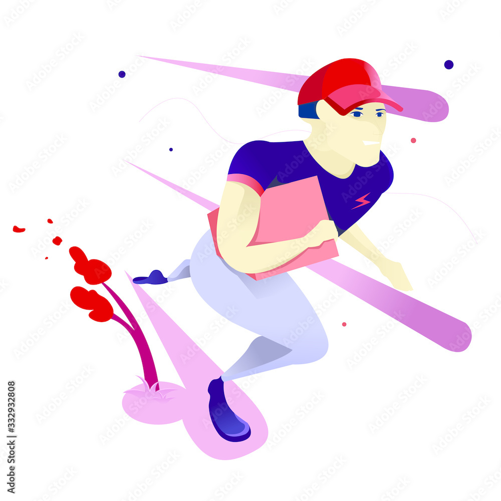 Fototapeta premium Character Delivery Vector, Flat Design Courier Man Character