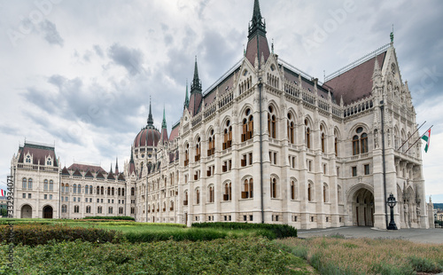 Hungarian Parliament palace in Budapest, Hungary, close-up view