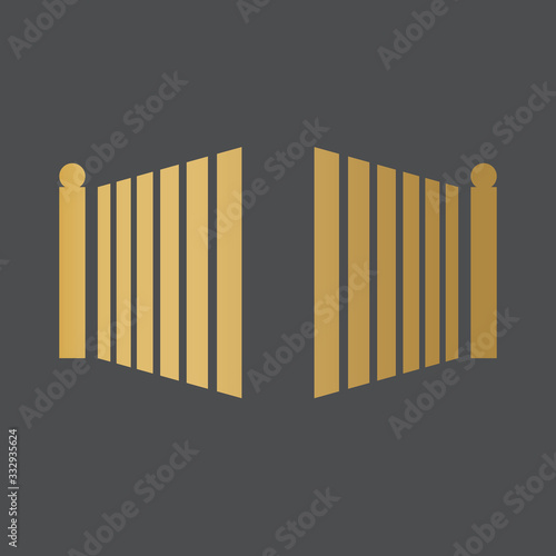 golden modern gate- vector illustration
