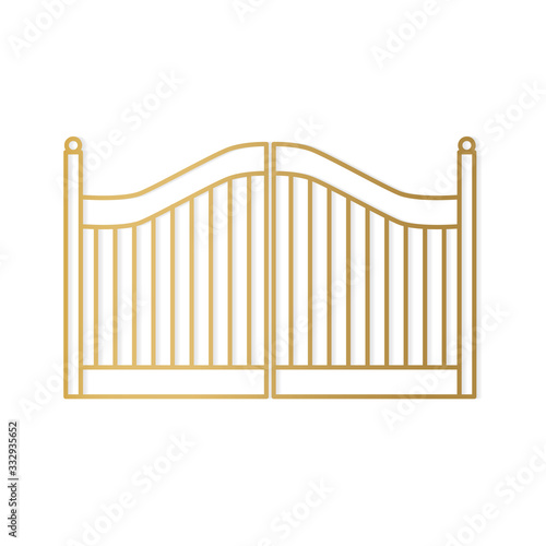 golden modern gate- vector illustration