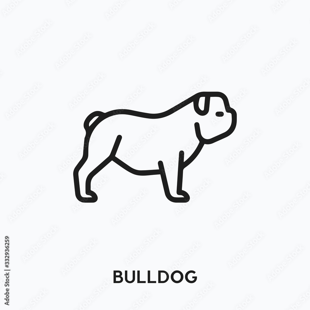 bulldog icon vector. bulldog symbol sign bulldog icon vector. bulldog symbol sign