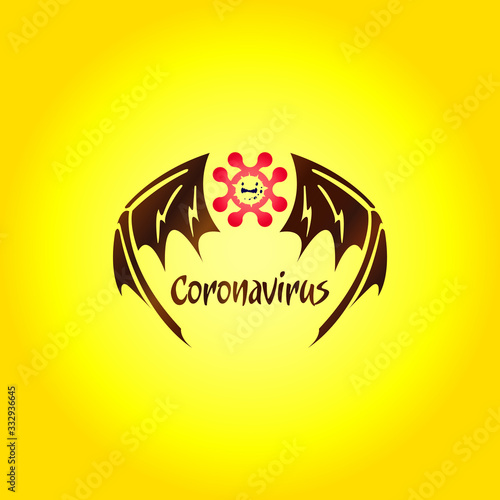 Covid-19 or Coronavirus, barred virus molecular, pandemic quarantine illustration