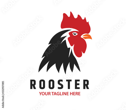 Head Rooster Logo Vector Template Design Illustration