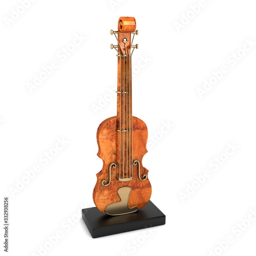 Violin Decor 3D Rendering Illustration