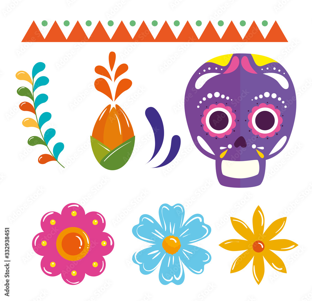 traditional icons set of cinco de mayo vector illustration design